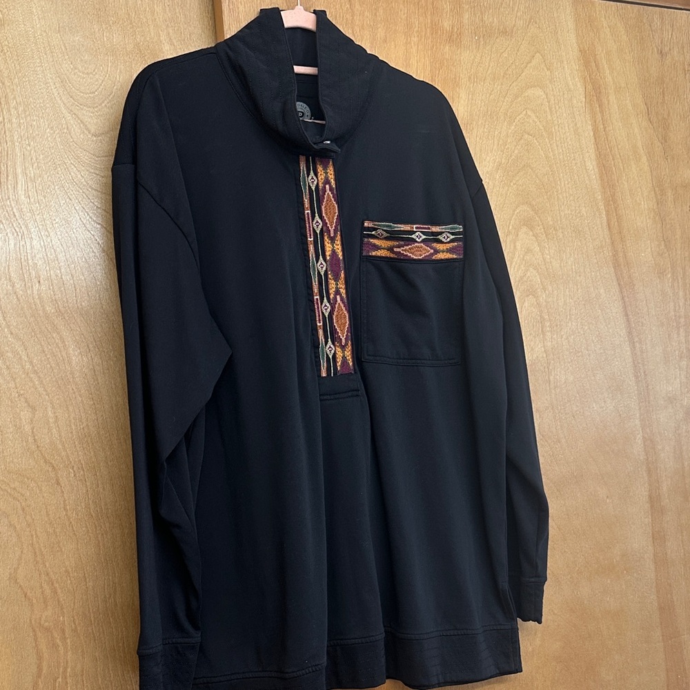 Double D Ranch Black Top with Embroidered Detail